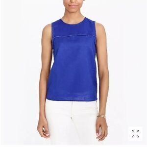 J. Crew linen pom pom trim top